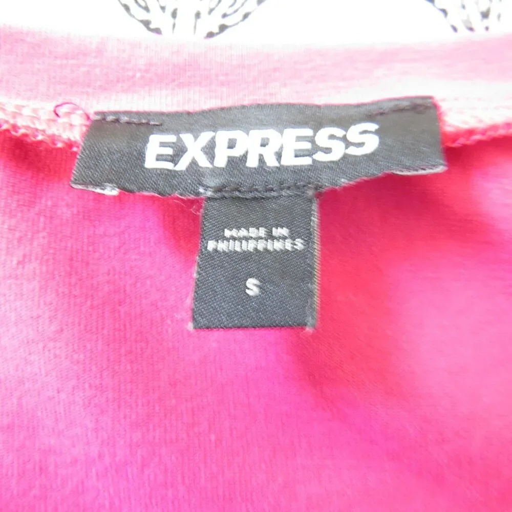 Express T-Shirt Mini Dress Tie Waist Fuchsia Pink Small EUC - Picture 6 of 8